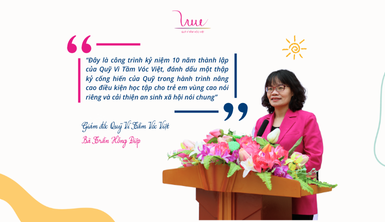 Chia sẻ của bà Trần Hồng Điệp tại lễ khởi công Nhà ký túc xá Trường Phổ thông Dân tộc bán trú (PTDTBT) Tiểu học Mỹ Lý 1, huyện Kỳ Sơn, tỉnh Nghệ An.